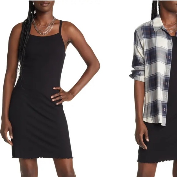 BP Black Ribbed Tank Mini Dress Size Small New - Picture 9 of 9